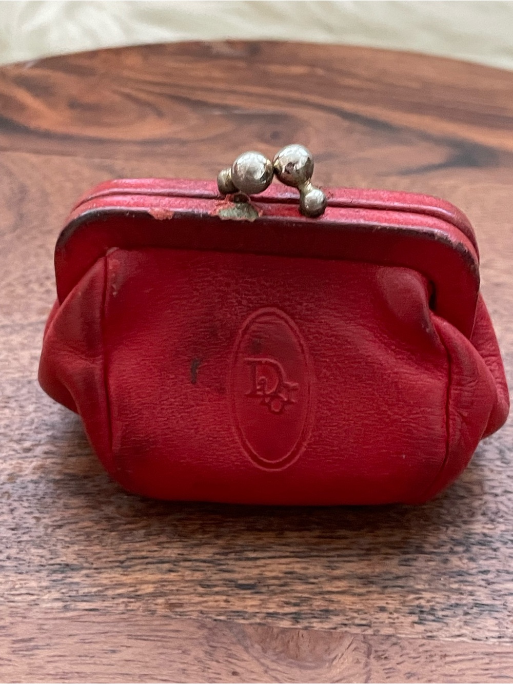 CHRISTIAN DIOR Vintage Gamaguchi Red Leather Coin Purse - Picture 2 of 11